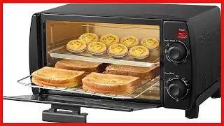 COMFEE' 4 Slice Small Toaster Oven Countertop, Retro Compact Design, Multi-Function