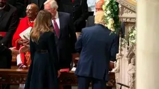 President Trump Thanks Church Members At National Prayer Service In Washington DC