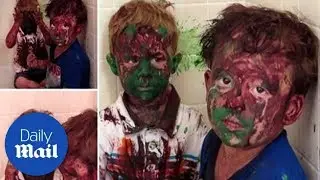 Brothers are covered in paint &ndash;Daily Mail