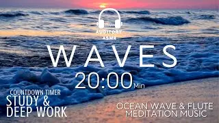 Pomodoro Timer 20 Min 🍃 Ocean Waves & Music | Deep Work Countdown for Productivity