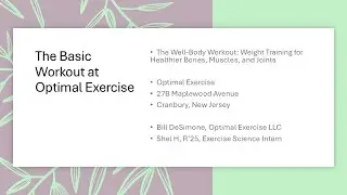 Weight Training for Health: the Basic Workout