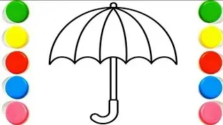 beautiful Umbrella ☔ drawing , Painting and Coloring For Kids and Toddlers kids art