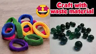Hair rubber bands craft ideas | Old rubber band use | Waste Rubber band craft | Old marbles use idea