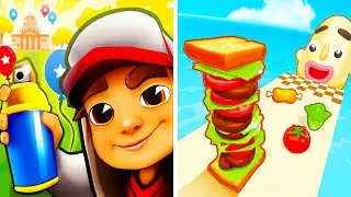 Subway Surfers VS Sandwich Runner 🚆⚡ All Levels Max Update Walkthrough Mobile NEW Gameplay X7QR