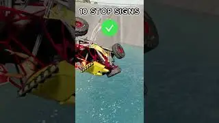Car  vs Stop signs  #beamngdrive #beamngexperiments