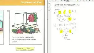Mathe Klasse 3 Dividieren mit Rest Buch S 62