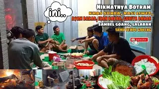 WOW NIKMAT BANGET, botram Khas Sunda masakan liwetan ayam bakar, ikan bakar, sambel goang