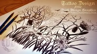 Silhouette tattoo Design - Speed drawing