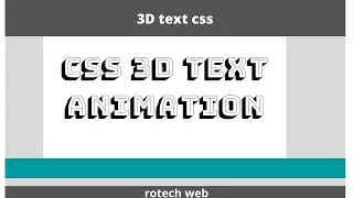 3D text css - css 3d text animation