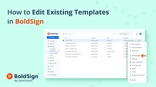 How to Edit Existing Templates in BoldSign