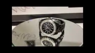 Chanel Black J12 Watch 38mm Diamond Bezel Hour Markers