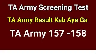TA Army Screening Test | Territorial Army Result Date | TA 157 & 158 Screening Test Update 