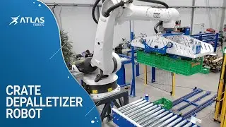 Crate depalletizing robot 🧺 & pallet stacker | Automating production with Atlas Robots 🦾🤖