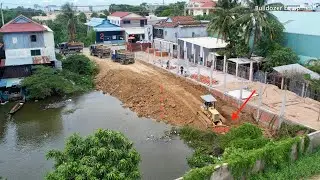 Dump Truck 5Ton And Bulldozer Pushing Delete Forest will Fish pond To build solid structures