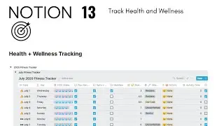 Notion 13: Track your Health and Wellness