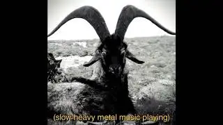 slow heavy metal music plays