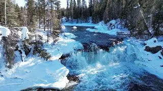 Wekusko Falls Provincial Park - Snow Lake Manitoba Canada - A DJI Mini 3 Pro Early Spring Flight