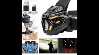 Motion Sensor Headlamp USB Type C Fast Charging Powerful Headlamp Torch Battery For Outdoor Camping