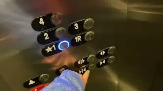 Otis Series 7 elevator, blue lights (Tru by Hilton - Madison, Wisconsin)