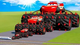 Police Car vs Zombie Mack &  Big & Small McQueen #  BeamNG.drive