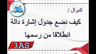المكتسبات القبلية بأبسط شرح ممكن – جدول إشارة دالة انطلاقا من رسمها - ثالثة ثانوي