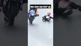 🤯 How did he avoid that? #MotoAmerica #Motorsports #Crash #Racing