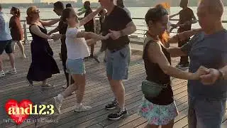 Veronica Castilla Latin Hustle Class Demo, Pier 84, NYC 8/2/2025 (pt3) #dance #hustledance #dwts