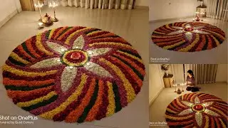 Easy flower rangoli designs for Diwali , Onam festival Part 2 - Simple flower decoration ideas DIY