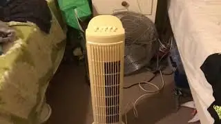 This is a 2011 Argos value white oscillating 30 inch tower fan