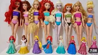 Satisfying Video l How to make Glossy Lolipops in to Rainbow Pool with Disney Princess Cutting ASMR
