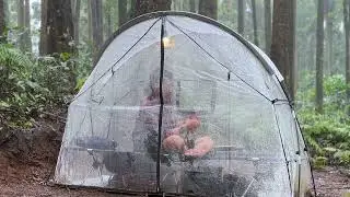 Long Heavy Rain Camping with Small Plastic Tent