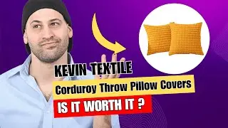 Kevin Textile Pack of 2 Decorative Corduroy Throw Pillow Covers Soft Boho 18x18 Inch Yellow