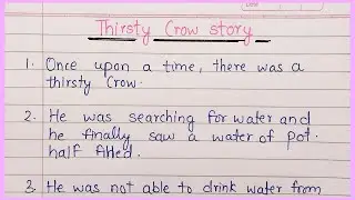 Thirsty crow story in english | short thirsty crow story | 5 lines story | moral story writing