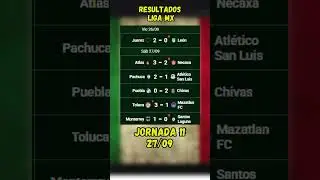 RESULTADOS DE LA LIGA MX &ndash; JORNADA 11 &ndash; 27/09