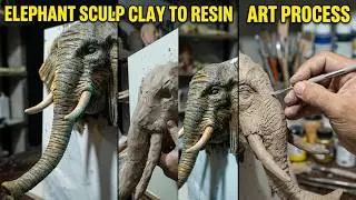 Elephant Head Sculpture | Clay Modeling, Silicone Mold, Resin Casting & Painting