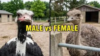 Ostrich, Male & Female (Struthio camelus)