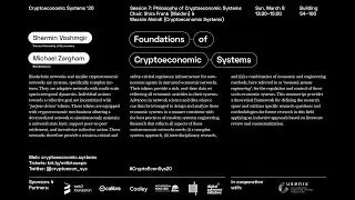 Основы криптоэкономических систем &mdash; Майкл Заргхэм &mdash; #CryptoEconSys20