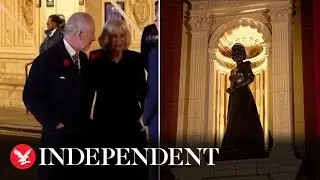King Charles unveils new statues of Queen Elizabeth and Prince Philip