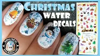 CHRISTMAS WATER DECAL NAILS EASY SIMPLE NAIL ART DESIGN | MELINEY HOW TO VIDEO
