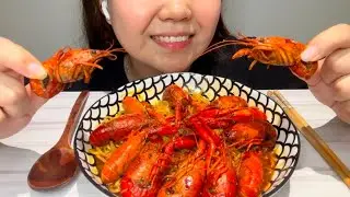 Mala Crawfish Noodle AMSR Eating Sound No Talking #asmrfood #asmr #asmrnoodles #asmrseafood