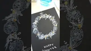 Wei&szlig;er Winterkranz  mit Bubble-Technik ❄️ #kranz #winter #cardcreations #cards #diy #bubble