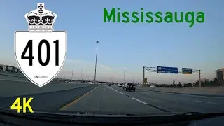Ontario Highway 401 Eastbound Early Evening Across Mississauga - ASMR Dashcam POV Drive