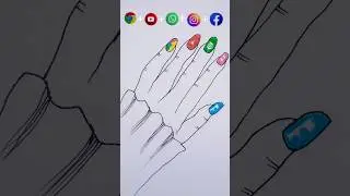 Social Media Nails Art 💅 💥 #shorts #youtubeshorts  #shortsfeed  #art
