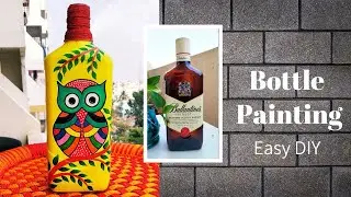 How to paint bottle | Quick and easy bottle art | Easy bottle painting for beginners | Bottle Craft