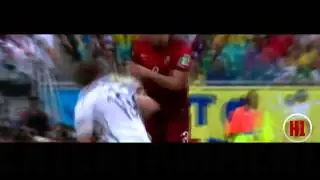 Pepe da cabe&ccedil;ada em M&uuml;ller e &eacute; expulso Alemanha 4 x 0 Portugal - 16/06/14 -Copa do Mundo 2014