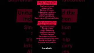 Federal and Unitary features of Indian Constitution |  UPSC  |  Shorts