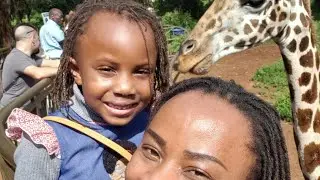 This giraffe almost ate my finger at the Giraffe Center!