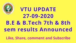 VTU B.E and B.Tech 7th & 8th sem results announced #Shorts