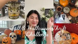 Fall & Halloween Thrift Challenge Under $100 | Pumpkins, Spooky Decor, Vintage Ceramics & Cozy Finds