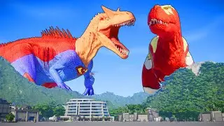 ⚡ Flash V-Rex vs. Moon Knight Godzilla | Spiderman & Superman Join the Ultimate Dino Clash!